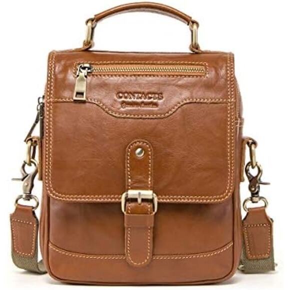 Stylish Contacts Genuine Leather Messenger Bag Perfect for Everyday Adventures! - Picture 2 of 11